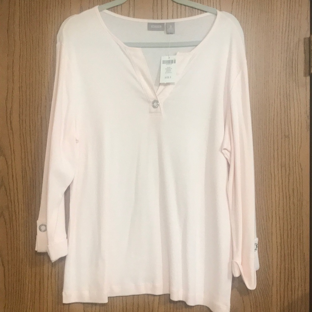 Chico’s Sz 3 Pink 3/4 Sleeve